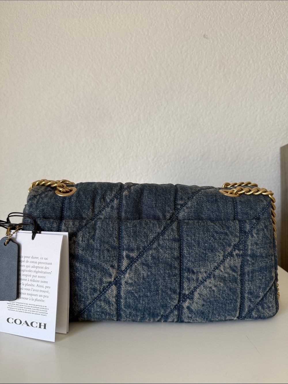 NWT 🌷Coach Tabby Quilted Denim Convertible Shoulder Bag 26 cm - Picture 6 of 14